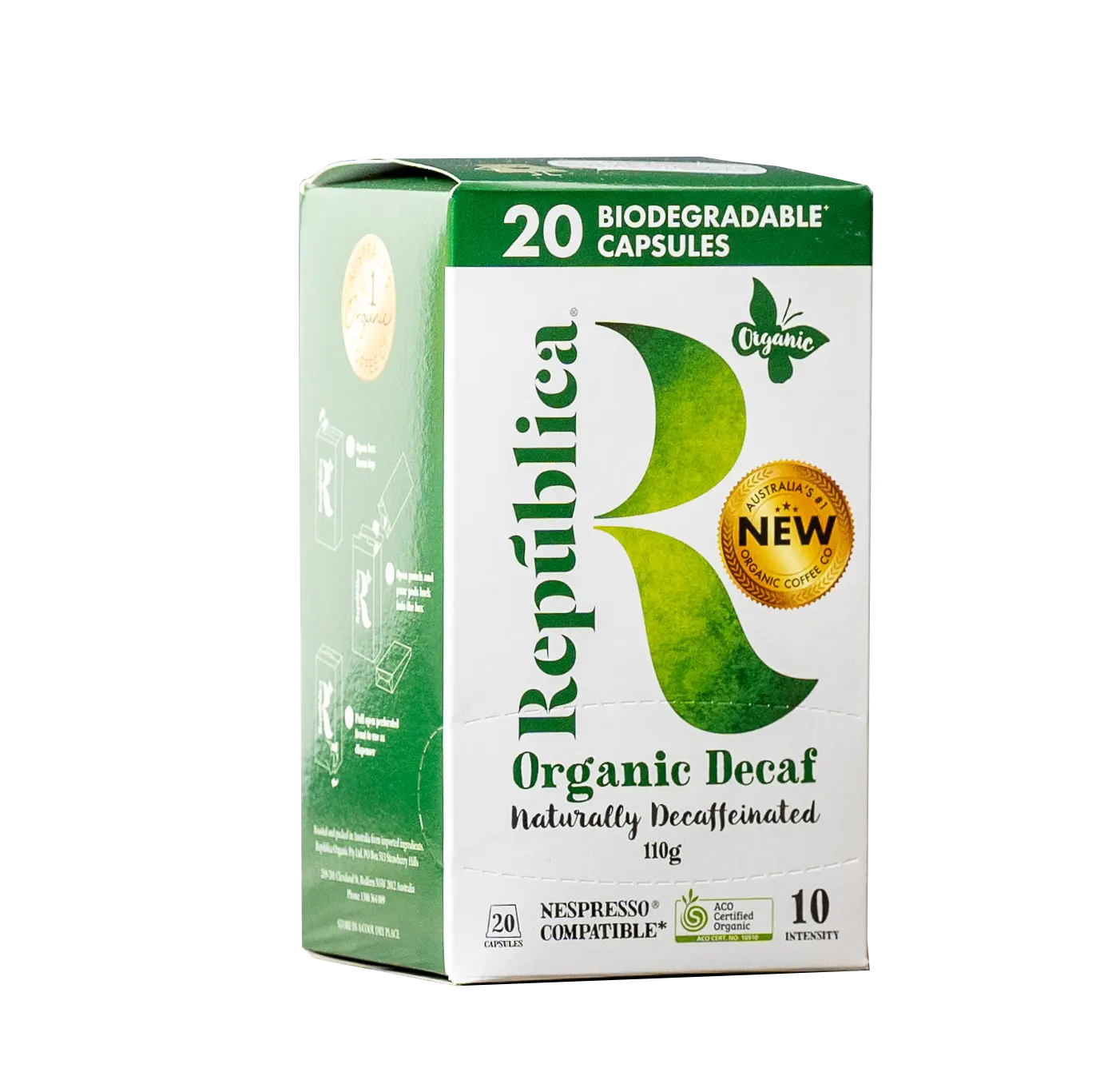 Organic decaf on sale coffee pods